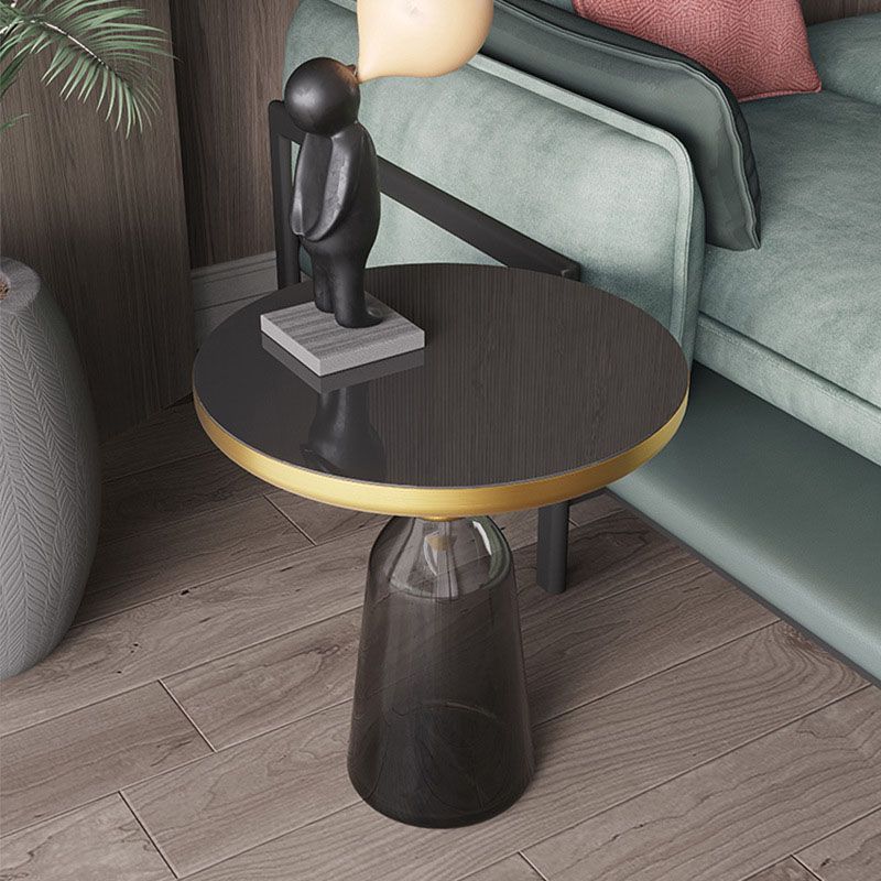 21.26" Tall Mid-century Style Side End Table Glass Pedestal Round Sofa Side Accent Table