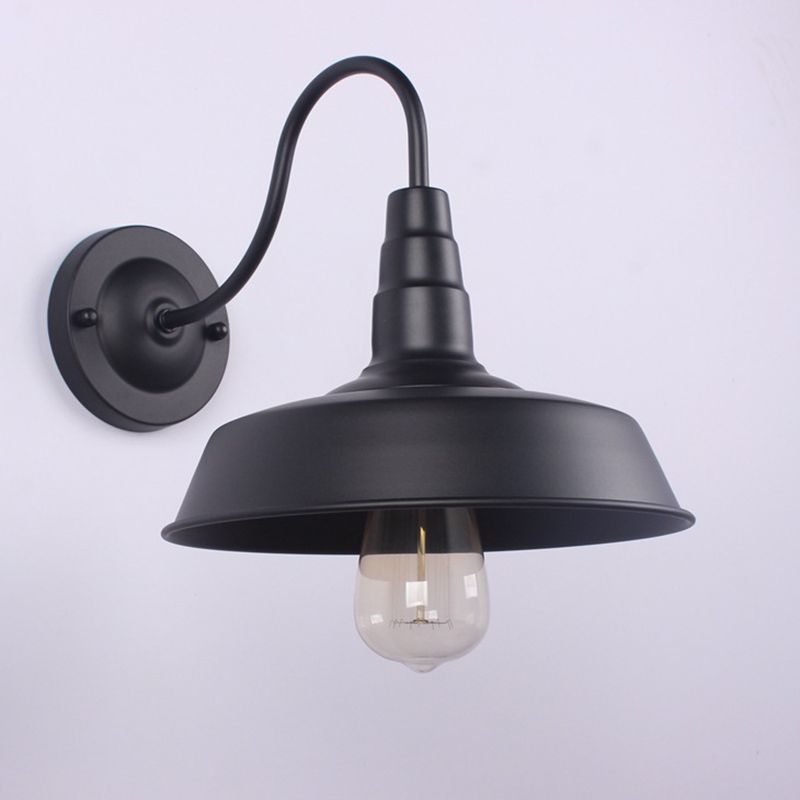 Retro Industrial Style Barn Sconce Wall Light Metal 1 Light Sconces