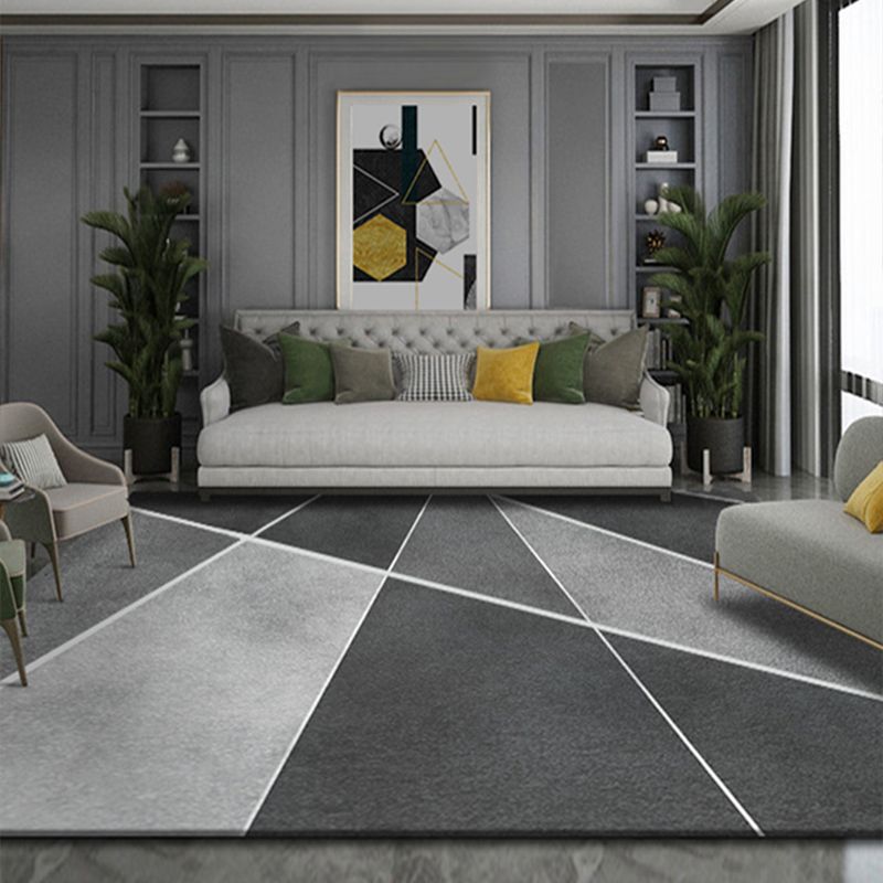 Novelty Parlor Rug Multi Color Geometric Patterned Indoor Rug Cotton Blend Non-Slip Pet Friendly Carpet
