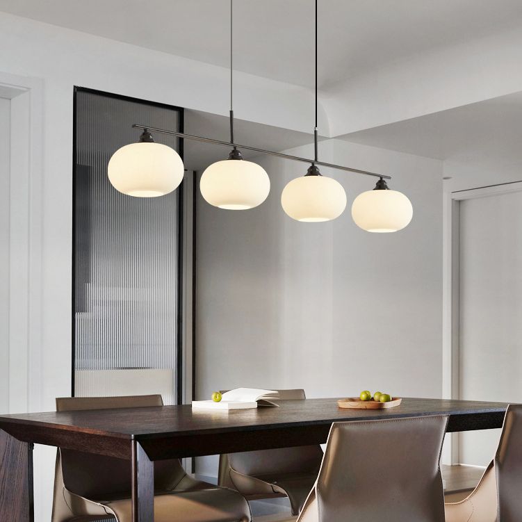 Metal/Glass Kitchen Island Lighting Modern Golden/Black Ceiling Light for Foyer