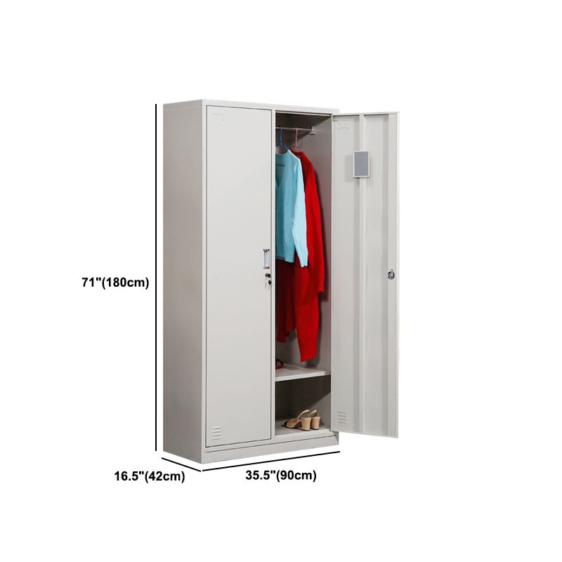 Modern & Contemporary Hinged Door Cabinet Gray Metal Storage Cabinet