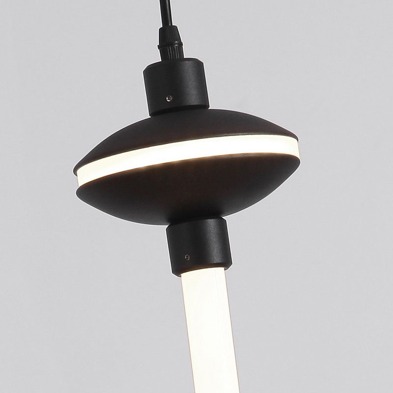 Metal Linear Island Pendant Modern 2-Light Island Lighting for Dining Room