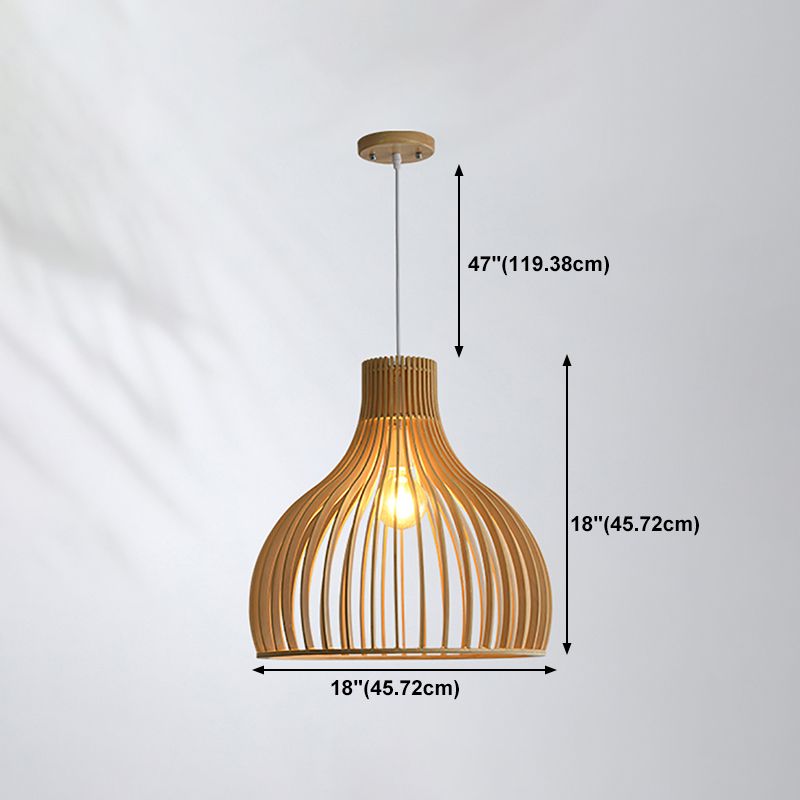 Geometric Shape Wood Hanging Light Modern Style 1 Light Hanging Light Fixtures in Brown