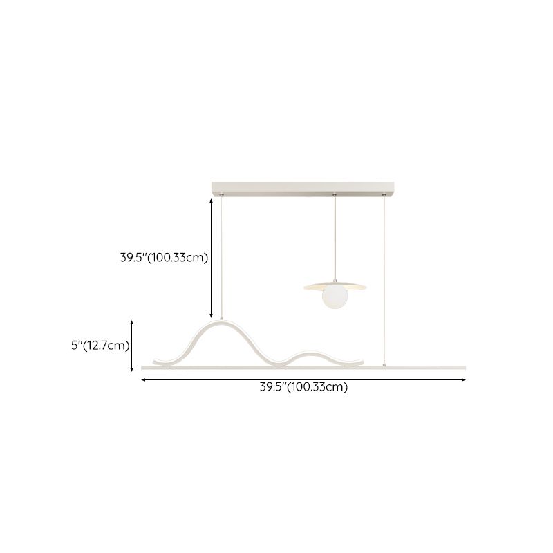Modern 2/3/5-Light Kitchen Island Lighting White Shaded Island Pendant Lighting
