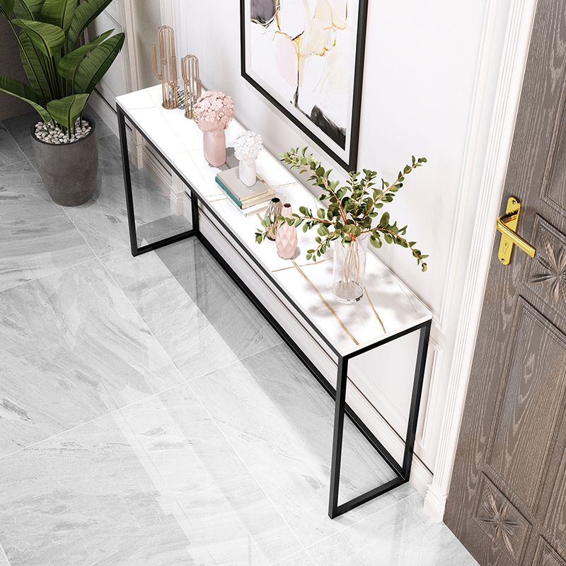 Modern Rectangle Console Sofa Table 33.46-inch Tall Accent Table with 1 Shelf