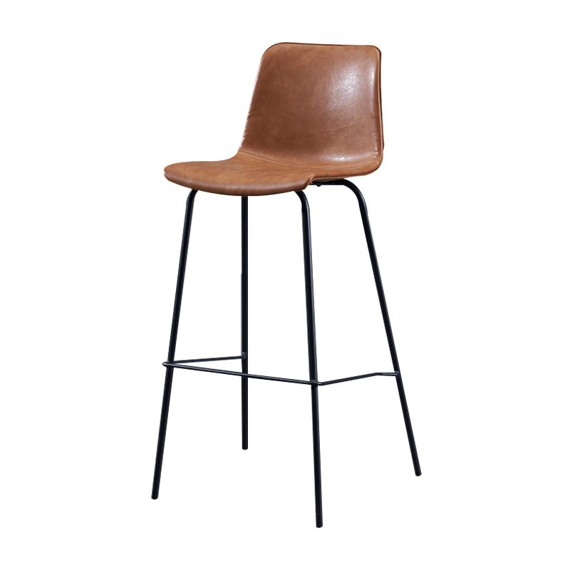 Contemporary Style Bar-stool Leather Counter Bar Stool for Kitchen Bar with Metal Legs