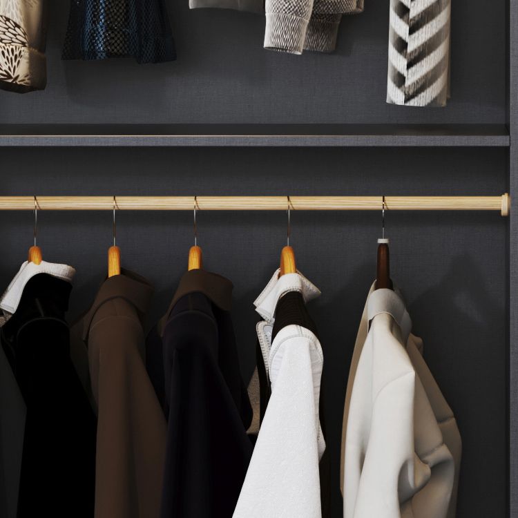 Grey Wardrobe Cabinet with Drawer Modern Wardrobe Armoire for Home