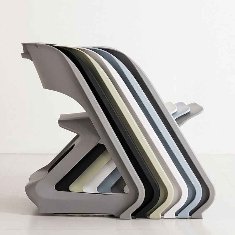 Open Back Dining Side Chair Contemporary Plastic Armless Chair