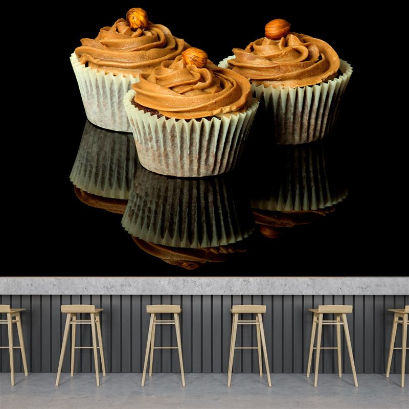 Eigentijds Cup Cake-muurschilderingpatroon Zachte kleur Schimmelbestendig voor zakelijke decoratie