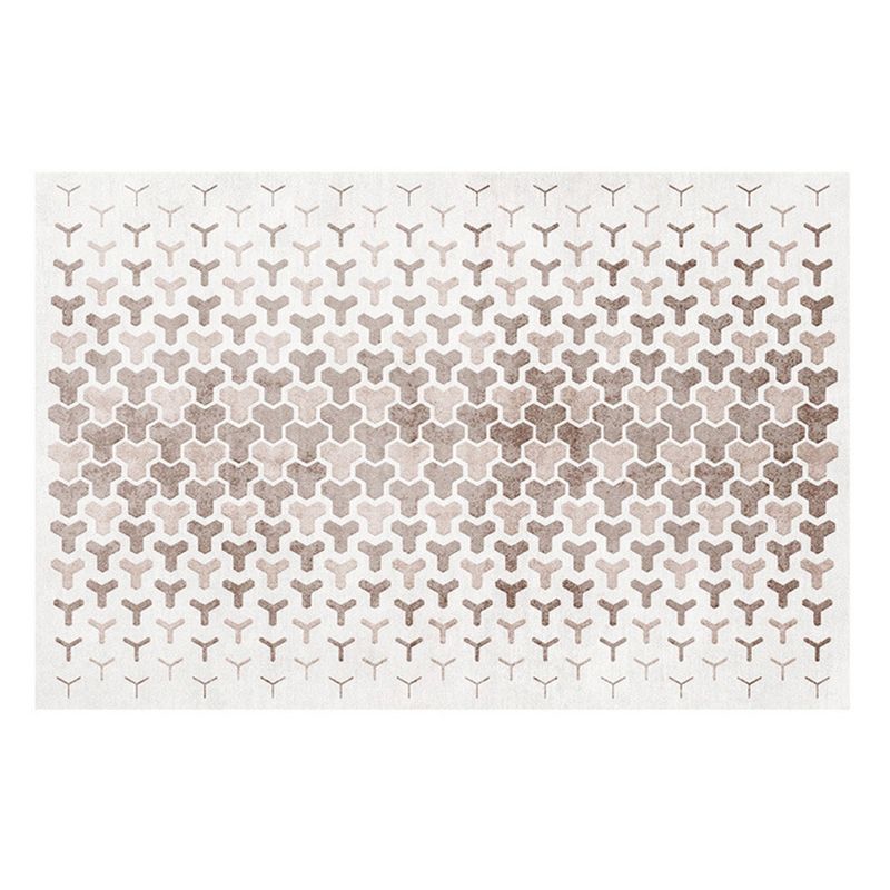 White Modern Rug Graphic Polyester Area Rug Washable Rug for Home Decor
