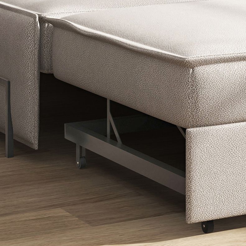 Gray Faux leather Sleeper Sofa 34.64" Wide Armless Sofa Bed with Upholstered