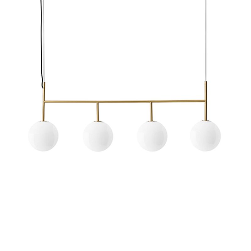 Moderne Esselinsel Leichte runde Glasschatten Hängende Leuchte für Esszimmer