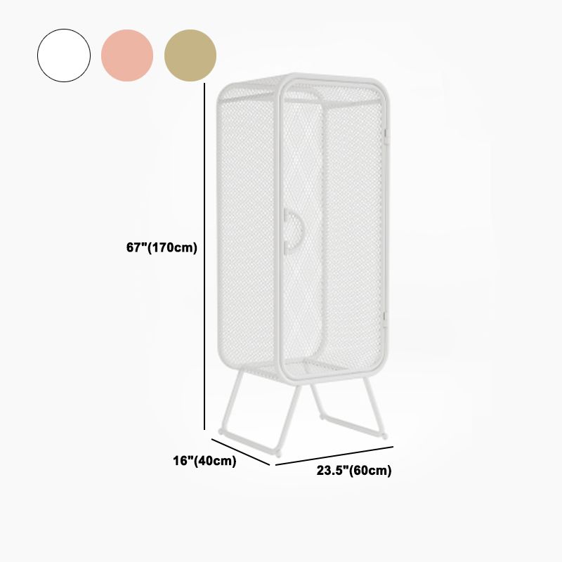Metal Modern Cabinet with Legs Bedroom Hinged Door Storage Cabinet