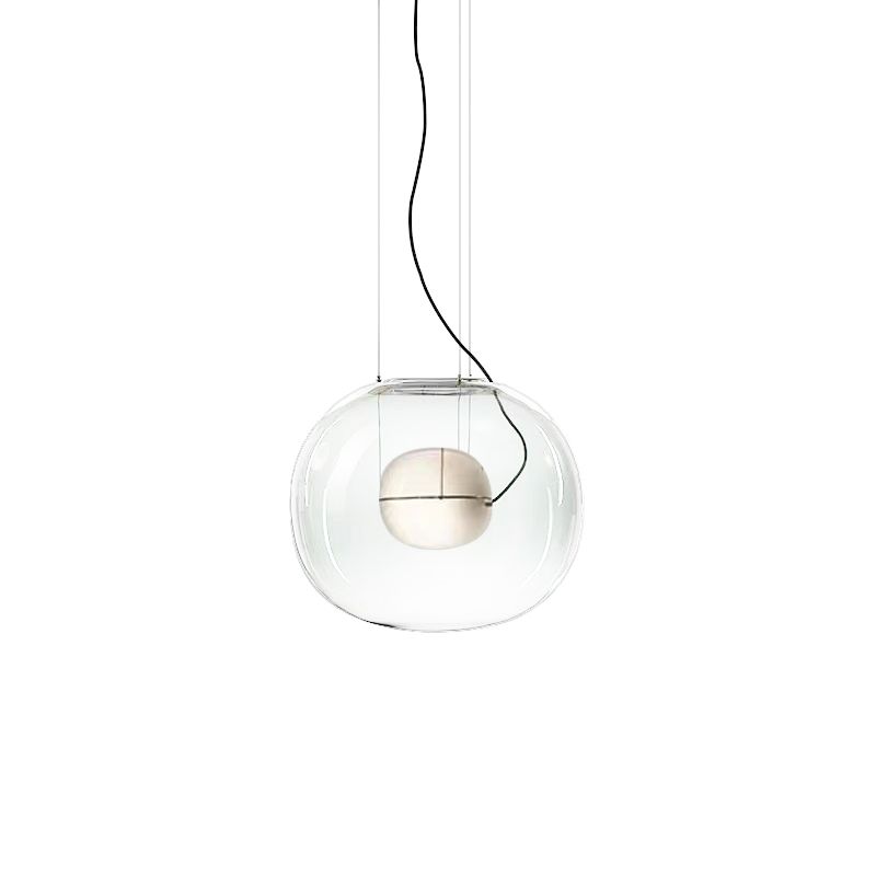 Globe Hanging Light Ayémorrat moderne Smoke Smoke Grey / Clear Glass 1 Head Dining Dining Room Pendant Light Kit
