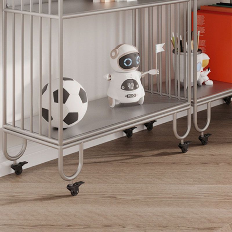 Modern Metal Bookshelf Standard Open Shelf Bookcase in Burnish