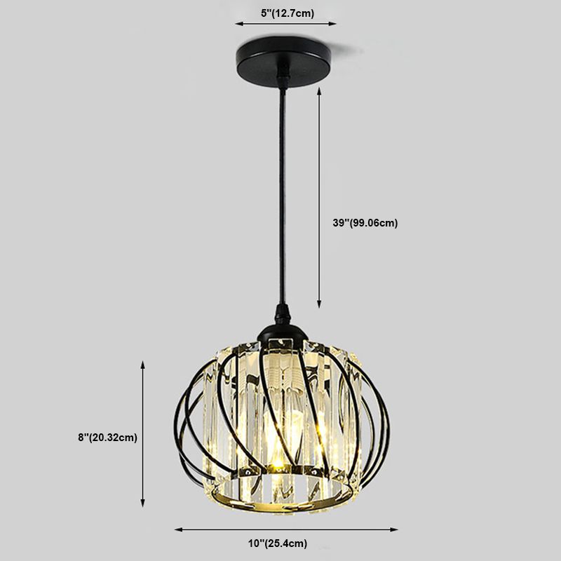 Lantern Hanging Ceiling Light Minimalist Style Crystal Hanging Pendant Light for Aisle