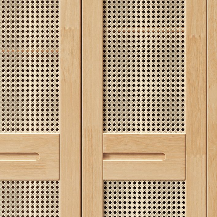 Modern Rubberwood Solid Wood Wardrobe Freestanding Wardrobe with Drawer