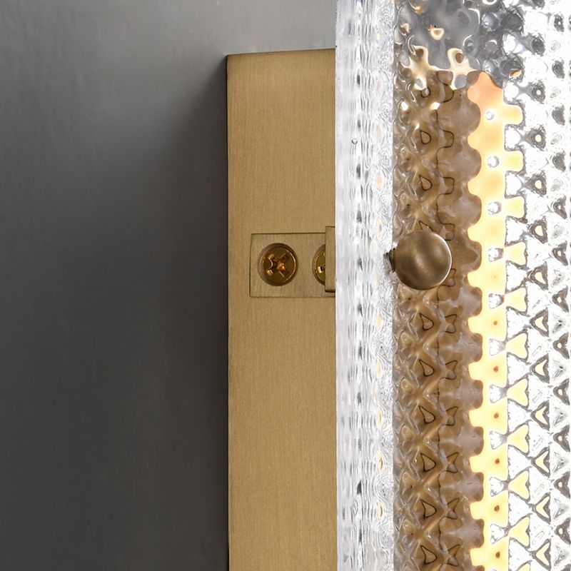 LED Modern Metal Wall Sconce Geometric Shape Wall Light with Glass Shade for Bedroom