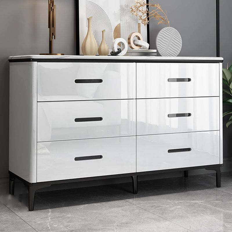 Contemporary Stone Storage Chest Bedroom White Chest with Black Legs