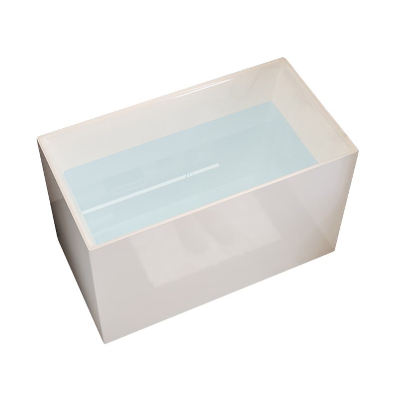 Modern Acrylic Rectangular Soaking Bathtub 26.77" Tall White Bathtub