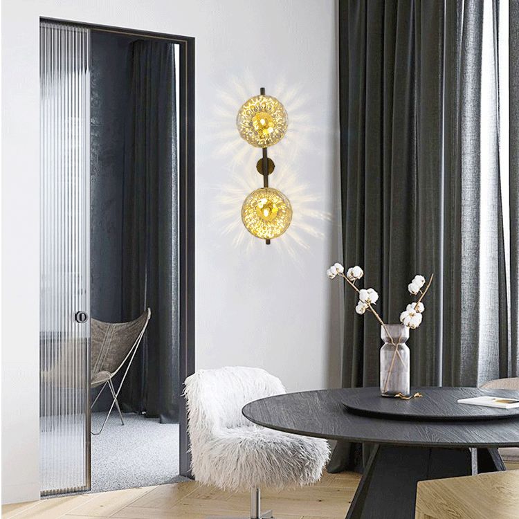 Modern Round Disc Wall Light Sconces Glass Sconce Lights for Living Room