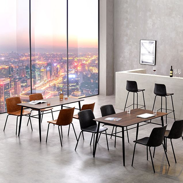 Ensemble de chaises latérales à dossier solide de salle à manger de cuisine de chaise en métal de style contemporain