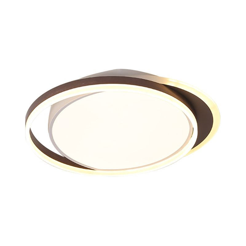 Brown Orbit Flush Mount Ceiling Light Simple 16 "/19.5" Wide Acryl LED Flush Light Fassung in Warm/White Light for Living Room