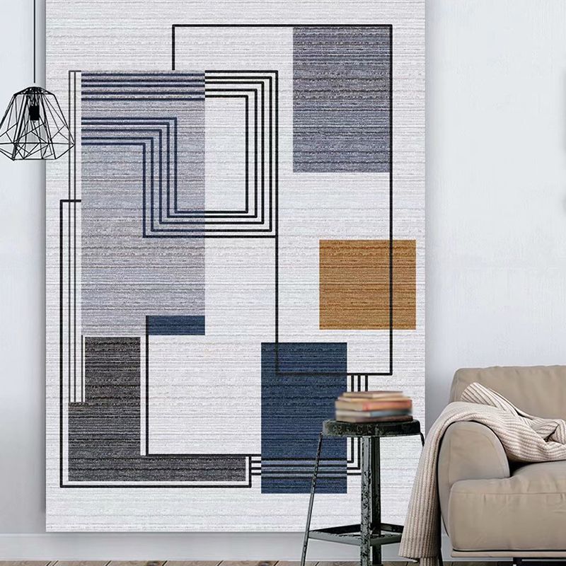 Modern Geometric Pattern Rug Creative Carpet Polyester Rug for Home Decoration