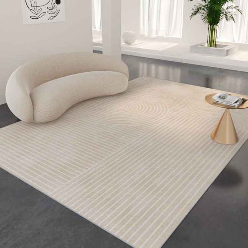 Modern beige vloerkleed kleurblok polyester vloerkleed antislip rug voor woondecoratie