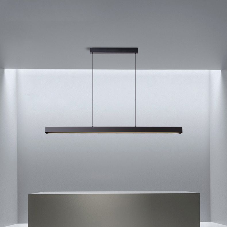 Contemporary LED Island Pendant Light Linear Hanging Island Light with Metal Shade