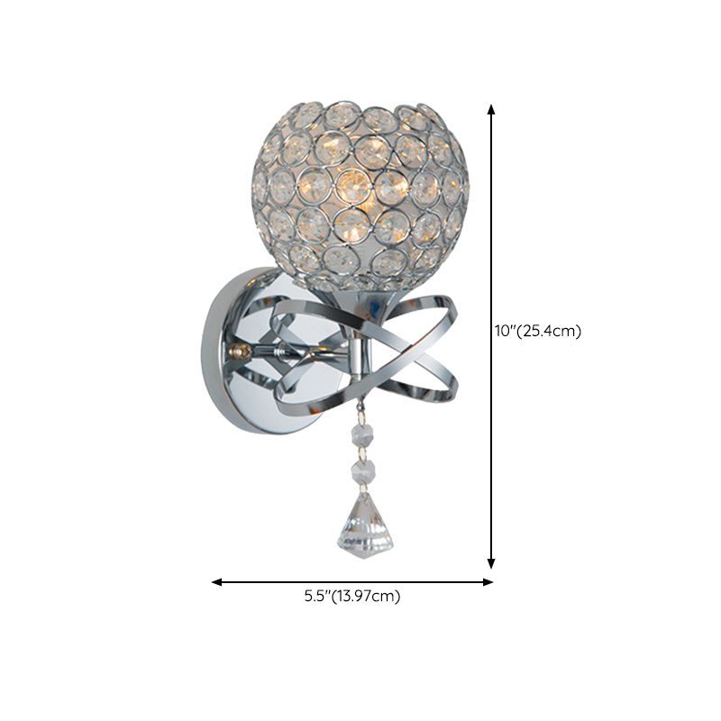 Modernist Wall Sconce Silver Wall Light Fixture for Living Room