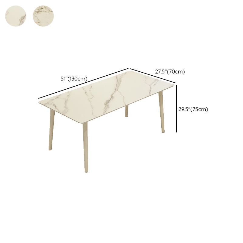 Modern Rectangle Stone Dining Table 1/5/7 Pieces Dining Set for Cafe