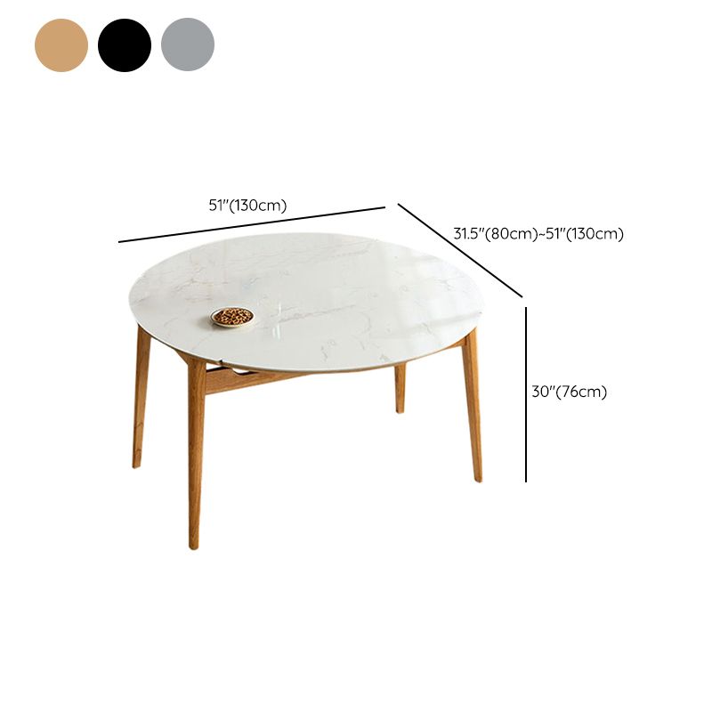 Stone Dining Table Round 4 Legs Dining Site Table, 51.18"x51.18"x29.9"
