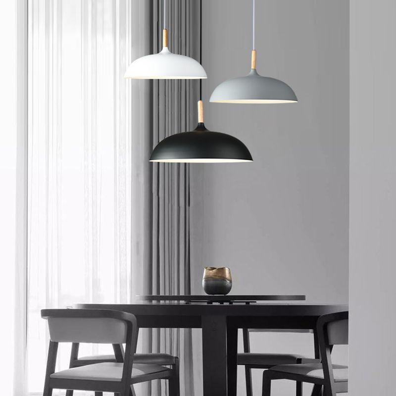 Pot Cover Shade Hanging Lighting Modern Macaron Style Metal 1 Pendant Light Pendant pour le chevet