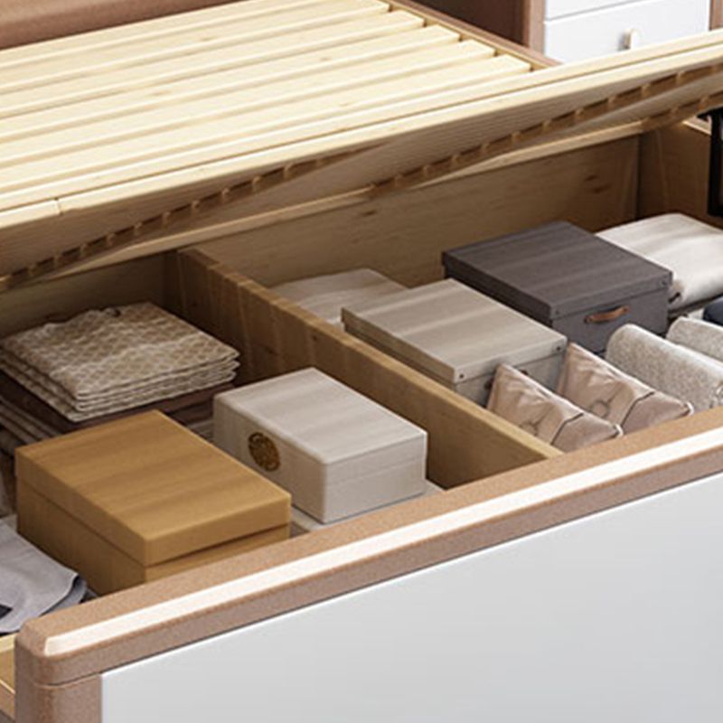 Contemporary Panel Bed Wood and Upholstered Bed Frame, 51" Tall