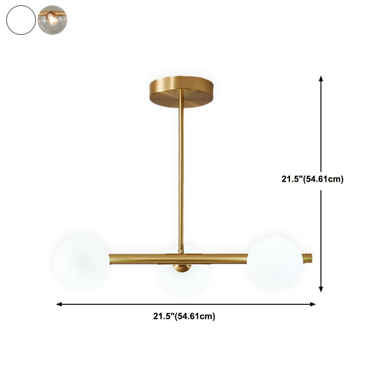 Modern Simple Hanging Lamp Glass Ball Shape Shade Island Light Fixture for Living Room