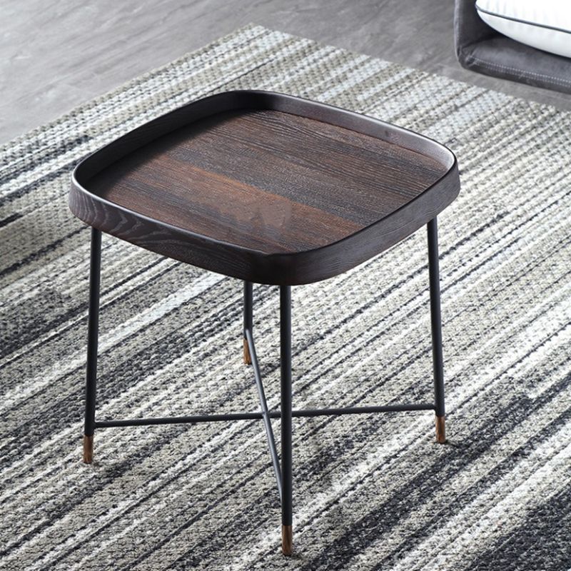Modern Solid Wood End Table Cross Legs Corner Table for Living Room