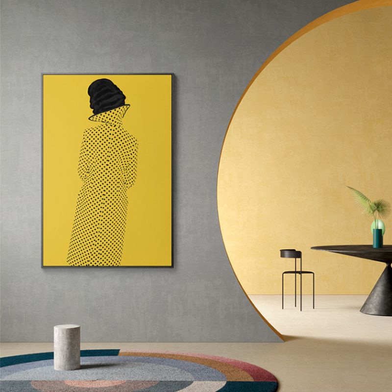 Glam Style Girl Back Painting Canvas Lichte kleurenfotografie Muurdecoratie, meerdere maten