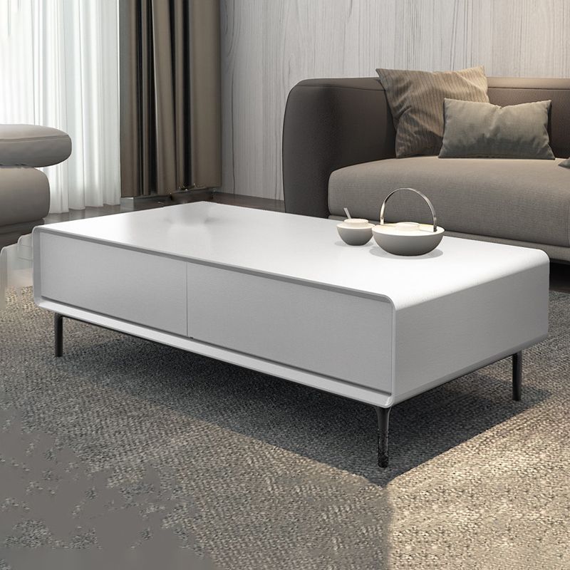 15"H Contemporary Coffee Table Single Coffee Cocktail Table with Storage