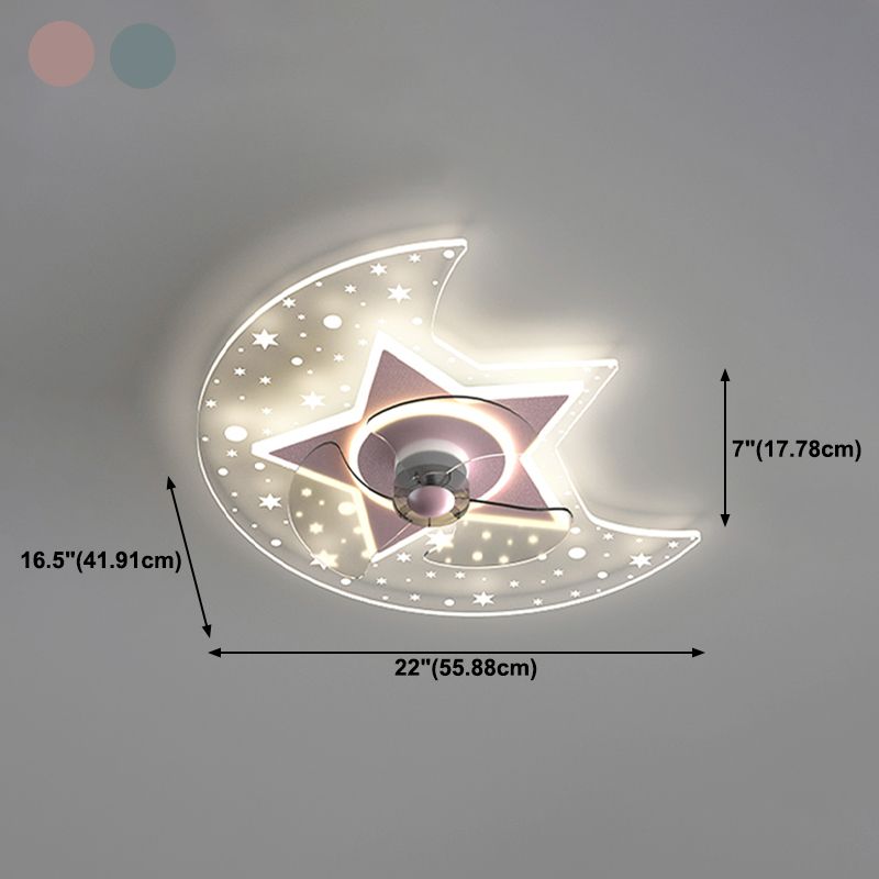 Mondform Metall Deckenlüfter Kid Style 3 Lichter Deckenventilator Lampe