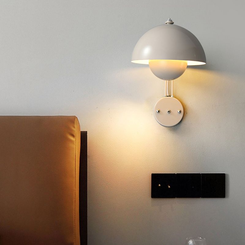 Dome Metal Wall Sconce Simple Macaron Style 1 Light Indoor Wall Mount Light Fixture