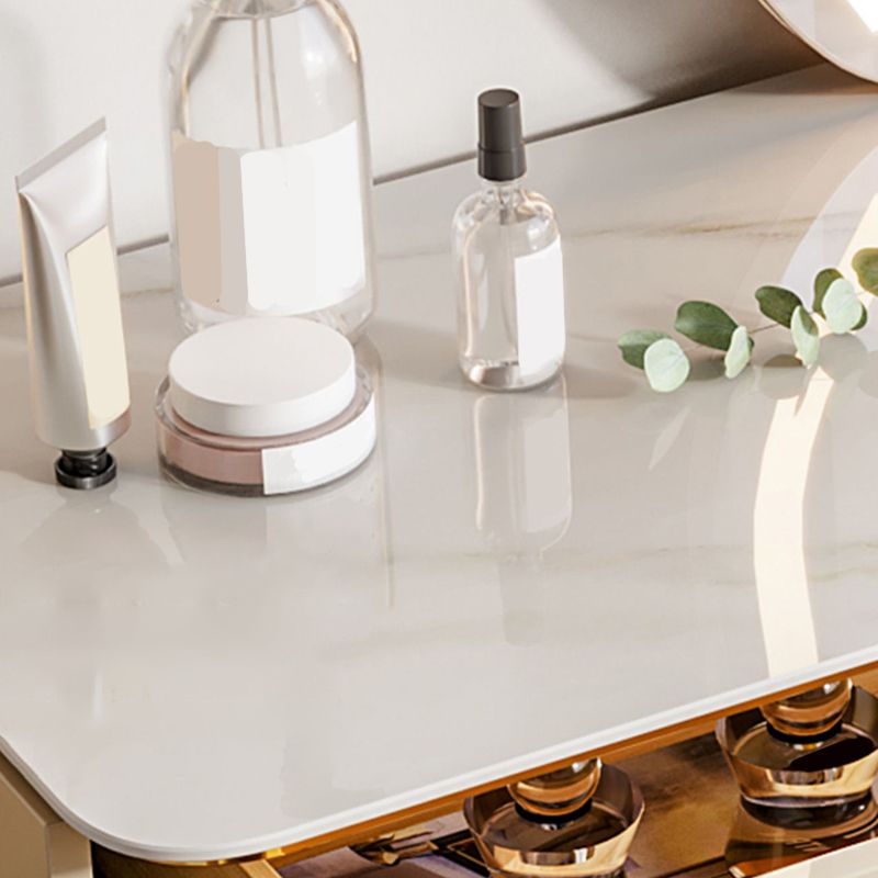 Glam Vanity Dressing Table Set Slate Top Make-up Vanity with Drawers
