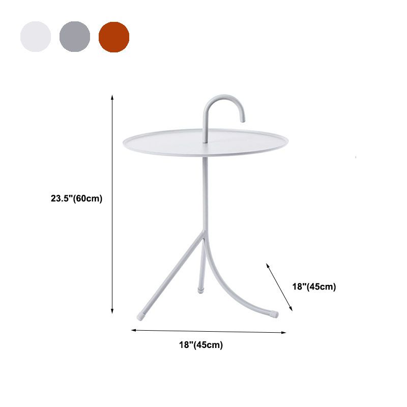 Round Metal Side Table with 3 Legs Base in Medieval Modern Style