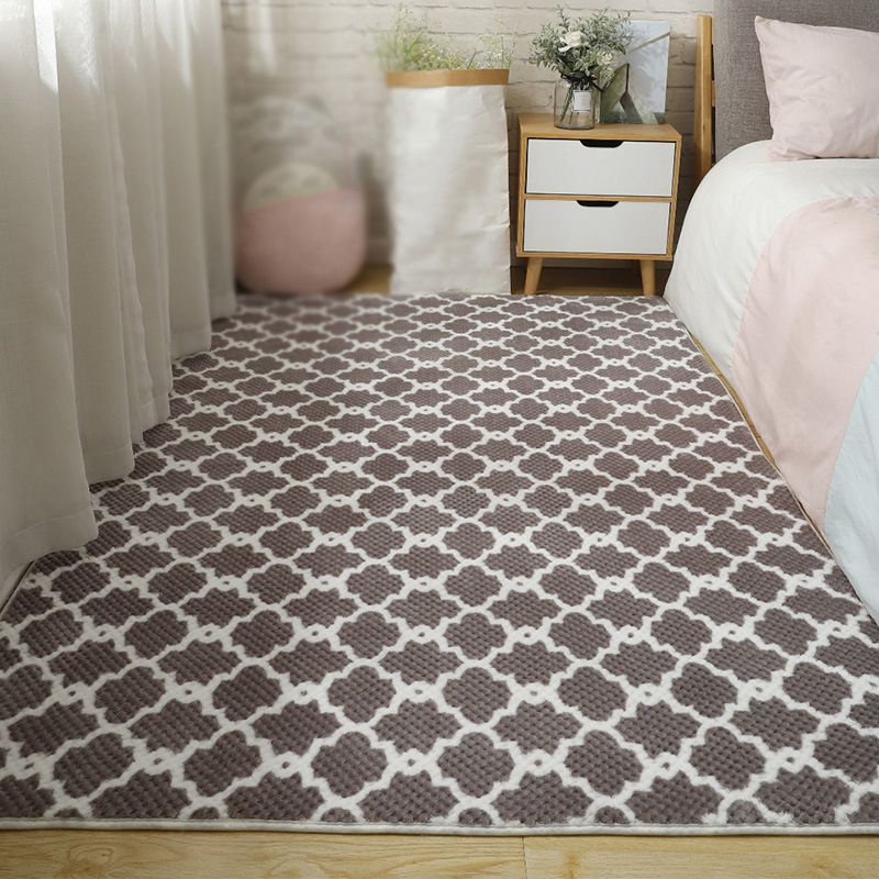 Creative Indoor Rug Argyle Print Polyester Carpet Stain Resistant Area Rug for Home Decoration
