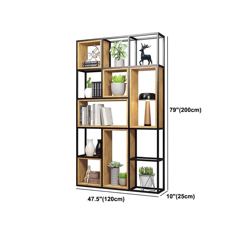 9.84"W Bookcase Industrial Style Open Back Bookcase for Home Study Room Office