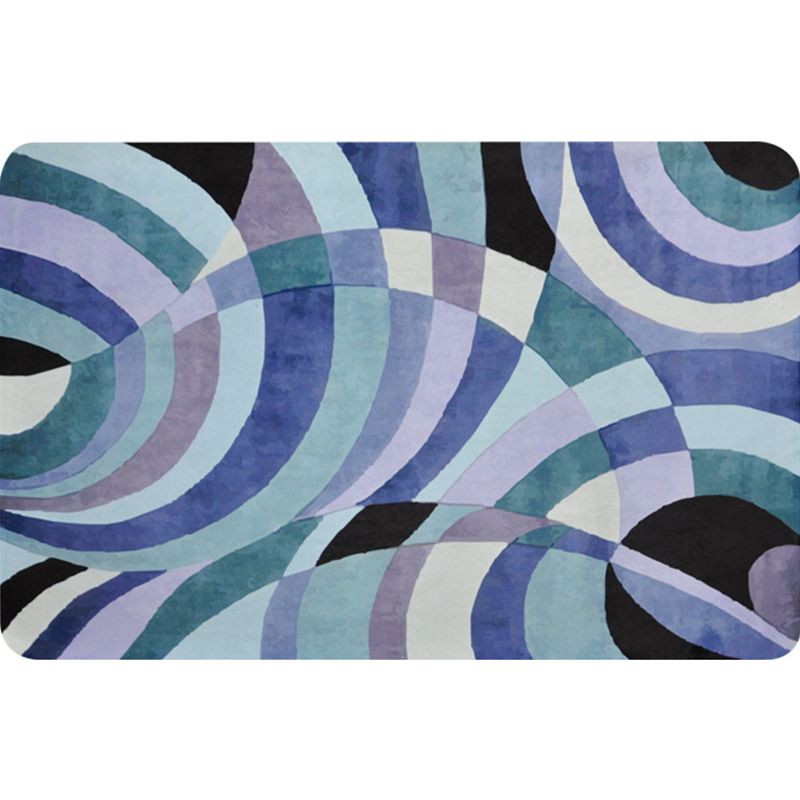 Nordic Abstract Rug Purple Polyester Rug Washable Pet Friendly Non-Slip Area Rug for Living Room