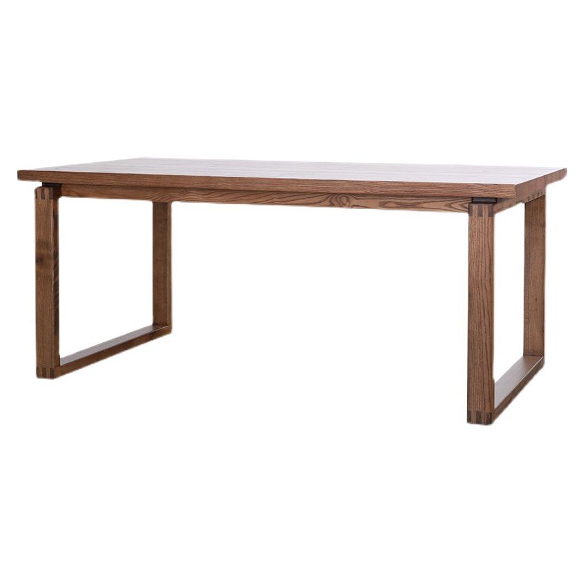 Rectangle Dining Table Solid Wood Contemporary Style Brown Dinner Table for Home Kitchen