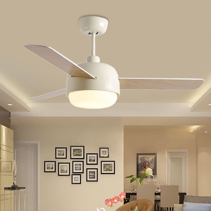 36 "LED LED LED ÉCLAIT SEMI FUSHING MODERNIST MODERNISTRE BLANCE / BLACK FINE METAL PLATION LAVE LAVE avec 3 lames en bois