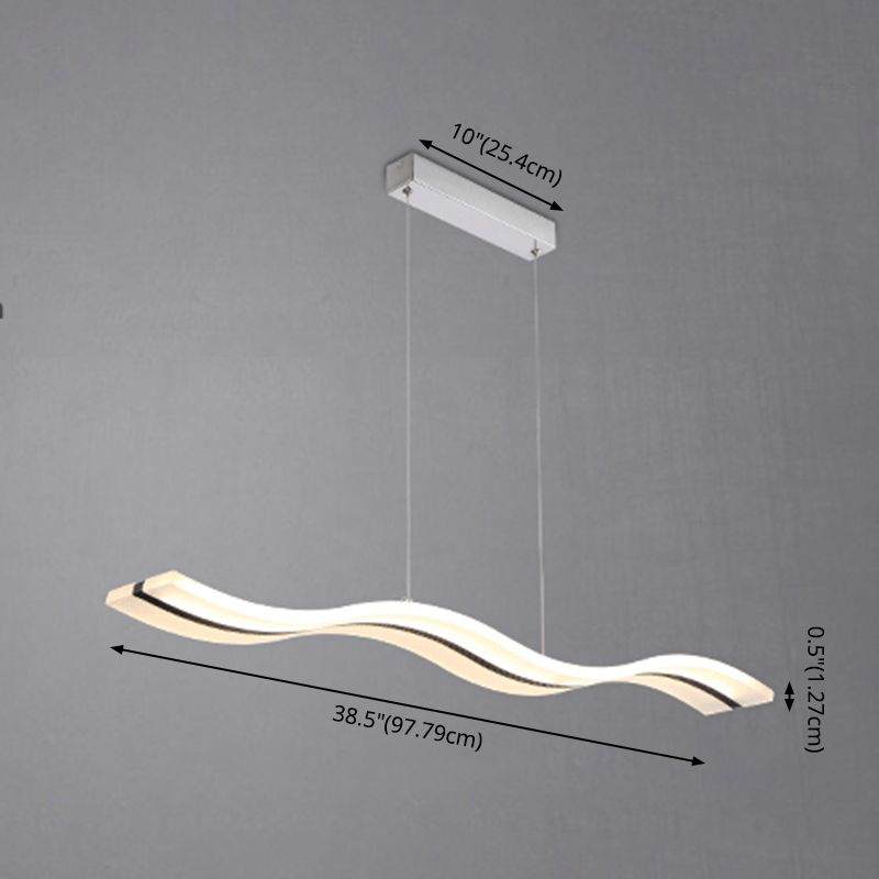 Acryl weiße LED-Insellicht im modernen präzisen Stil Edelstahl-Anhänger Licht für Esszimmer
