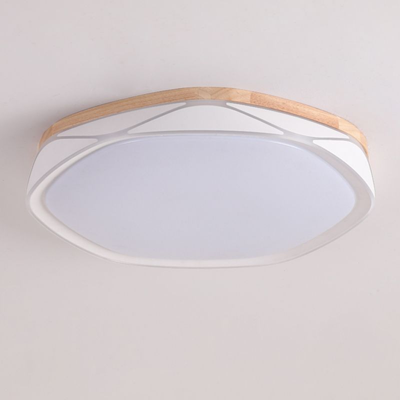 Plafonnier encastré en bois de forme géométrique, éclairage encastré moderne à 1 lumière en marron